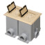 2-Gang Non-Metallic Floor Box Cover Frame Kit (Light Almond)