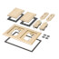 2-Gang Non-Metallic Floor Box Cover Frame Kit (Light Almond)