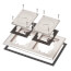 2-Gang Gasketed Floor Box Cover/Frame Kit w/ Furniture Feed Inserts (Nickel-Plated Zinc)