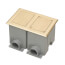 2-Gang Recessed Floor Box Cover Frame Kit for New Concrete (Brass-Plated Zinc)
