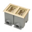 2-Gang Recessed Floor Box Cover Frame Kit for New Concrete (Brass-Plated Zinc)