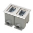 2-Gang Recessed Floor Box Cover Frame Kit for New Concrete (Nickel-Plated Zinc)
