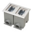 2-Gang Recessed Floor Box Cover Frame Kit for New Concrete (Nickel-Plated Zinc)