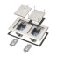 2-Gang Recessed Floor Box Cover Frame Kit for New Concrete (Nickel-Plated Zinc)