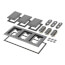 3-Gang Non-Metallic Floor Box Cover Frame Kit (Black)