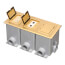 3-Gang Non-Metallic Floor Box Cover Frame Kit (Brass)