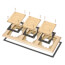 3-Gang Gasketed Floor Box Cover/Frame Kit w/ Furniture Feed Inserts (Brass-Plated Zinc)