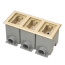 3-Gang Recessed Floor Box Cover Frame Kit for New Concrete (Brass-Plated Zinc)