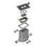 Non-Metallic Floor Box w/ 2 Flip Lids for New Concrete Pours (Black)
