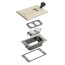 Trim Kit w/ 2 Flip Lids for New Concrete Floor Boxes (Light Almond)
