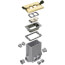 Non-Metallic Floor Box w/ 2 Flip Lids for New Concrete Pours (Brass)