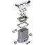 Non-Metallic Floor Box w/ 2 Flip Lids for New Concrete Pours (Nickel-Plated Brass)