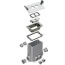 Non-Metallic Floor Box w/ 2 Flip Lids for New Concrete Pours (White)
