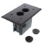 Non-Metallic Floor Box Kit for Installed Floors, Rectangular w/ 2 Threaded Plugs (Brown)