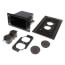 Non-Metallic Floor Box Kit for Installed Floors, Rectangular w/ 2 Threaded Plugs (Brown)