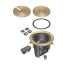InBox Floor Box Kit w/ Recessed Wiring Device & Two Low Voltage Openings for Existing Floors (Antique Bronze-Plated)