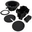 InBox Floor Box Kit w/ Recessed Wiring Device & Two Low Voltage Openings for Existing Floors (Black)