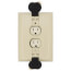 Non-Metallic Floor Box for Installed Floors w/ Flip Plugs (Almond)