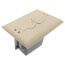 Non-Metallic Floor Box for Installed Floors w/ Flip Plugs (Almond)