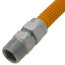 1/2" ID (5/8" OD) Yellow Coated Stainless Steel Gas Connector w/ 3/4" FIP x 3/4" MIP Fittings (12" Length)