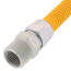1/2" ID (5/8" OD) Yellow Coated Stainless Steel Gas Connector w/ 3/4" x 1/2" MIP Fittings (24" Length)