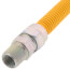 1/2" ID (5/8" OD) Yellow Coated Stainless Steel Gas Connector w/ 3/4" x 1/2" MIP Fittings (24" Length)