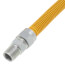 1/2" ID (5/8" OD) Yellow Coated Stainless Steel Gas Connector w/ 1/2" MIP Fittings (36" Length)