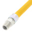 1/2" ID (5/8" OD) Yellow Coated Stainless Steel Gas Connector w/ 1/2" MIP Fittings (48" Length)