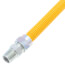 1/2" ID (5/8" OD) Yellow Coated Stainless Steel Gas Connector w/ 3/4" x 1/2" MIP Fittings (48" Length)