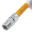 1/2" ID (5/8" OD) Yellow Coated Stainless Steel Gas Connector w/ 3/4" x 1/2" MIP Fittings (72" Length)