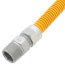 1/2" ID (5/8" OD) Yellow Coated Stainless Steel Gas Connector w/ 3/4" MIP Fittings (72" Length)