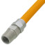 3/8" ID (1/2" OD) Yellow Coated Stainless Steel Gas Connector w/ 1/2" MIP Fittings (18" Length)
