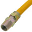 3/8" ID (1/2" OD) Yellow Coated Stainless Steel Gas Connector w/ 1/2" MIP Fittings (36" Length)