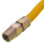 3/8" ID (1/2" OD) Yellow Coated Stainless Steel Gas Connector w/ 1/2" MIP Fittings (36" Length)