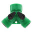 Dual Shut Off Garden Hose Wye (Green ABS)