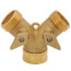 3/4" Male Hose x 3/4" Female Hose Brass Garden Hose Wye w/ Shut Off