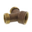 3/4" Male Hose x 3/4" Male Hose x 3/4" Female Hose Brass Garden Hose Wye (Lead Free)
