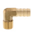 1/2" Hose Barb x 3/8" Male Pipe 90° Brass Elbow