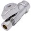 1/2" Nominal Press x 3/8" OD Compression, 1/4 Turn Straight Stop Valve (Chrome)