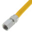 1/4" ID (3/8" OD) Yellow Coated Stainless Steel Gas Connector w/ 3/8" FIP x 3/8" FIP Fittings (12" Length)