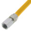 1/4" ID (3/8" OD) Yellow Coated Stainless Steel Gas Connector w/ 3/8" FIP x 3/8" FIP Fittings (12" Length)