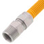 1/2" ID (5/8" OD) Yellow Coated Stainless Steel Gas Connector w/ 3/4" MIP Fittings (18" Length)