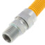 1/2" ID (5/8" OD) Yellow Coated Stainless Steel Gas Connector w/ 1/2" MIP Fittings (18" Length)