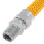 1/2" ID (5/8" OD) Yellow Coated Stainless Steel Gas Connector w/ 1/2" MIP Fittings (18" Length)