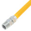 1/2" ID (5/8" OD) Yellow Coated Stainless Steel Gas Connector w/ 3/4" MIP Fittings (36" Length)