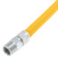 1/2" ID (5/8" OD) Yellow Coated Stainless Steel Gas Connector w/ 3/4" MIP Fittings (36" Length)