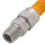 1/2" ID (5/8" OD) Yellow Coated Stainless Steel Gas Connector w/ 1/2" FIP Ball Valve & 1/2" MIP Fitting (12" Length)