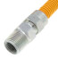3/8" ID (1/2" OD) Yellow Coated Stainless Steel Gas Connector w/ 1/2" FIP x 1/2" MIP Fittings (30" Length)