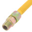 1/2" ID (5/8" OD) Coated Stainless Steel Gas Connector w/ 1/2" FIP x 1/2" MIP, 3/8" FIP Tap (12" Length)