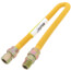 1/2" ID (5/8" OD) Coated Stainless Steel Gas Connector w/ 1/2" FIP x MIP, 3/8" FIP Tap (24" Length)